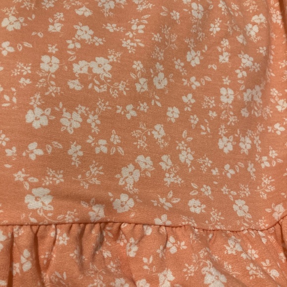 Xxl tiered dress peach pastel white mini floral flower como vintage - Picture 5 of 6